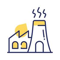 Manufacturing Plant, building with chimney showing concept icon of power plant or industry vector