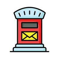 un icono de postal caja, correo caja vector diseño, buzón icono