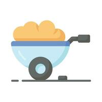 Trendy icon of wheel barrow, construction cart, dirt carrier vector design