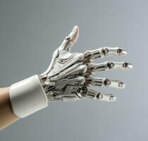 AI generated an artificial intelligence hand with clean on it photo