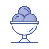 Download this premium icon of ice cream cup with three flavor scoops, trendy vector