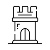 Icon of castle tower in trendy style, ready to use vector