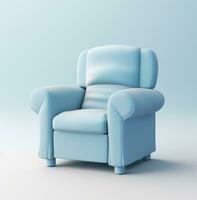 ai generado un ligero azul sillón reclinable para niño sillas foto