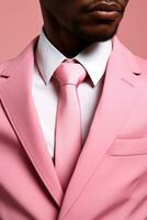 AI generated a young man wearing a pink suit, photo