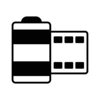 Customizable icon of film roll, movie making accessory vector