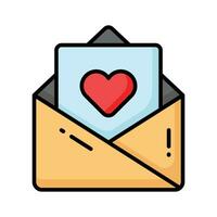 Greeting card on envelope showing concept icon of greeting card, invitation card vector design