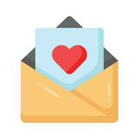 Greeting card on envelope showing concept icon of greeting card, invitation card vector design