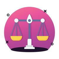 Have a look at this perfect icon of balance scale in flat style vector