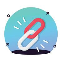 Chain Link concept flat vector of backlink, add link, website link