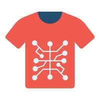 Network nodes on shirt showing concept icon of virtual clothes, smart clothes vector design