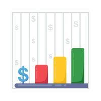 Well designed flat icon of business growth chart in trendy style vector