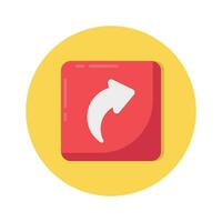 An amazing icon of direction in flat trendy style, share button, back, interface vector