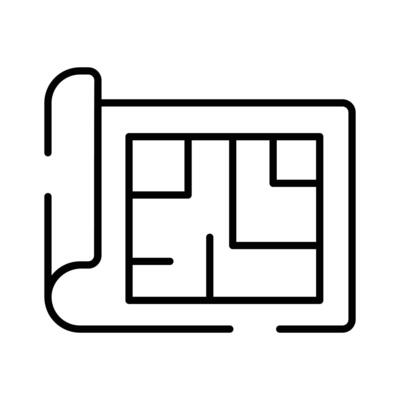 Beautiful icon of architectural plan, trendy icon of house blueprint