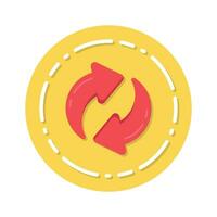 Get your hands on this beautifully designed flat style icon of updating, refresh vector
