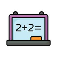 un increíble icono de colegio tablero en moderno estilo, matemáticas, cálculos vector