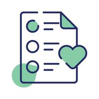 Paper with heath denoting concept icon of wishlist, ready for premium download vector