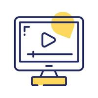 Online computer video vector design, ready to use in websites and mobile apps