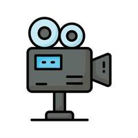 Retro film camera vector design in trendy style, professional video camera design