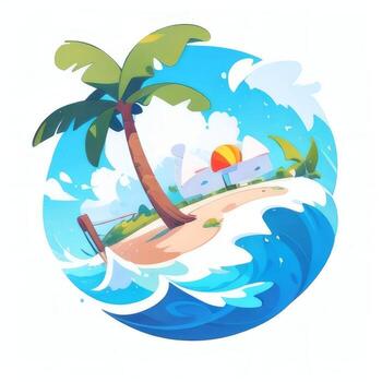 ai generado verano ambiente vacaciones trópico icono acortar Arte pegatina decoración sencillo antecedentes foto