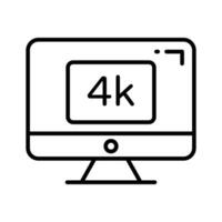 Led tv screen, icon of 4k Technology in trendy style vector