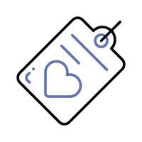 Modern icon of love tag, amazing icon of heart tag vector