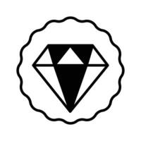 Diamond inside badge showing concept of best quality vector design, premium quality icon