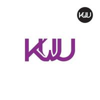 letra kwu monograma logo diseño vector