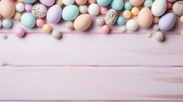 AI generated easter pastel background with copy space photo