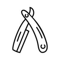 Get your hands on this carefully designed icon of straight razor, barber razor, safety razor vector