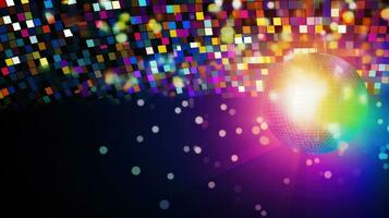 AI generated disco ball background with copy space photo