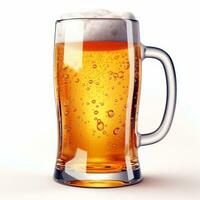 AI generated 3D design of beer glass over white background. AI Generated. photo
