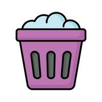 Icon of trash basket in modern style, isolated on white background vector