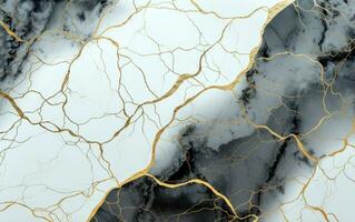 AI generated Gold and grey marble luxury texture pattern background. AI Generated. photo