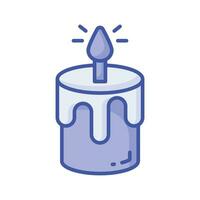 Get your hands on this carefully crafted icon of candle in trendy style vector