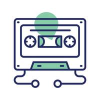 An icon of cassette in modern style, multimedia device vector