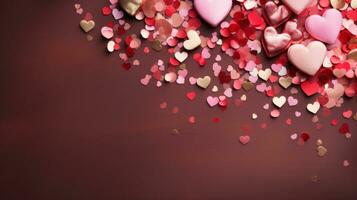 AI generated Valentine's day background with copy space photo