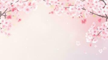 AI generated spring sakura background with copy space photo