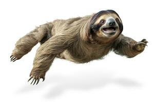 AI generated Cute sloth isolated on a white background. photo