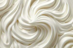 AI generated White whipped cream texture. photo