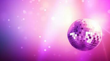 AI generated disco ball background with copy space photo