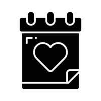 Calendar with heart showing concept icon of annual event vector design