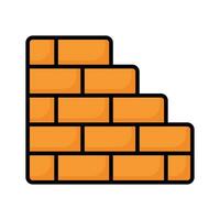 An editable icon of brick wall, isolated on white background vector