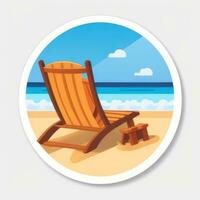 AI generated Summer Vibe Vacation Tropic Icon Clip Art Sticker Decoration Simple Background photo