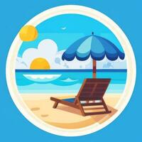 AI generated Summer Vibe Vacation Tropic Icon Clip Art Sticker Decoration Simple Background photo