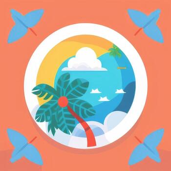 ai generado verano ambiente vacaciones trópico icono acortar Arte pegatina decoración sencillo antecedentes foto