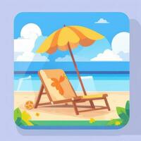 AI generated Summer Vibe Vacation Tropic Icon Clip Art Sticker Decoration Simple Background photo