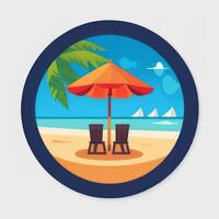 AI generated Summer Vibe Vacation Tropic Icon Clip Art Sticker Decoration Simple Background photo