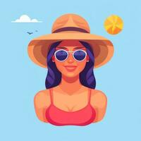 AI generated Summer Vibe Vacation Tropic Icon Clip Art Sticker Decoration Simple Background photo