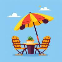 AI generated Summer Vibe Vacation Tropic Icon Clip Art Sticker Decoration Simple Background photo