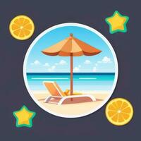 AI generated Summer Vibe Vacation Tropic Icon Clip Art Sticker Decoration Simple Background photo